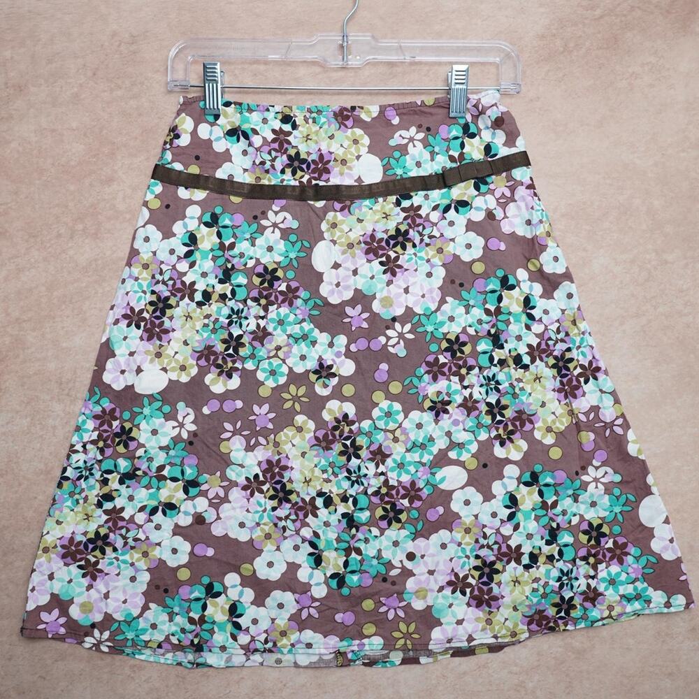 YZ Byer California Floral A Line Skirt Brown Size 3